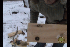 Hearth board for a bow drill set Hearth board for a bow drill set