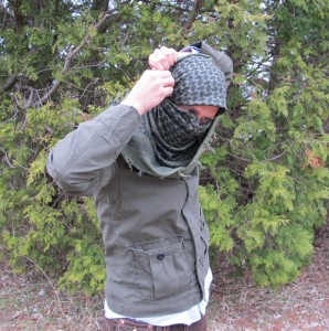 How to Tie a Shemagh: STEP 8: Tie the 2 ends together using 2 overhand knots.
