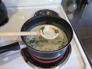 Almost done....Lamb's Quarter Soup Almost done....Lamb's Quarter Soup
