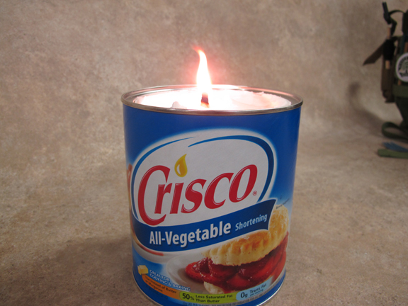 Crisco emergency candle stick wick.